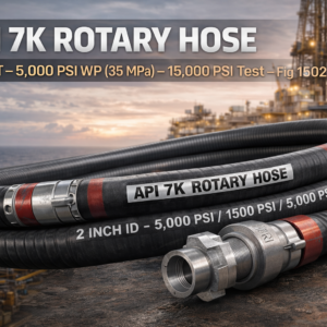 API 7K rotary hose 2 inch 33 ft 5000 PSI high pressure drilling mud hose with Fig 1502 connection
